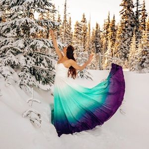 Sweetheart Green Ombre Long Formal Dress Evening Gown